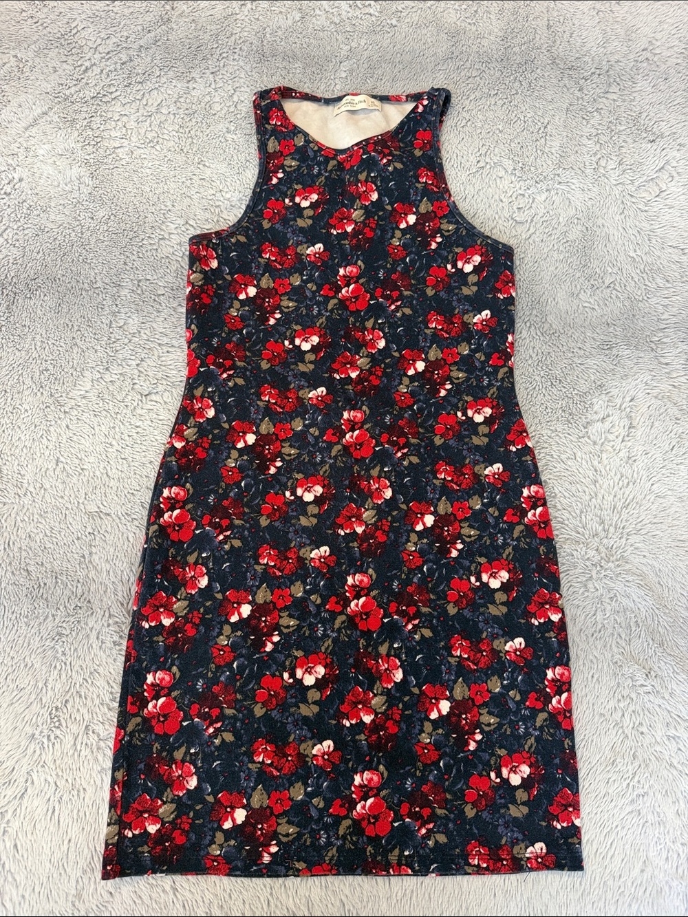 Abercrombie & Fitch Navy Dress with Red Floral Print
